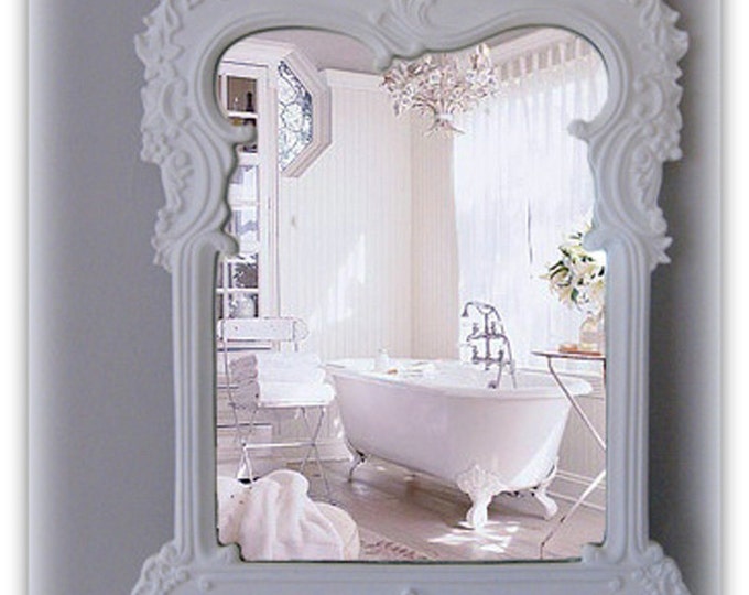 French Bathroom Mirror Shabby Chic White Mirror Etsy