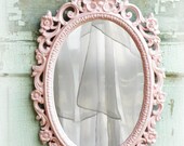 N U R S E R Y  Oval Shabby Chic Mirror French Country Nursery Vanity
