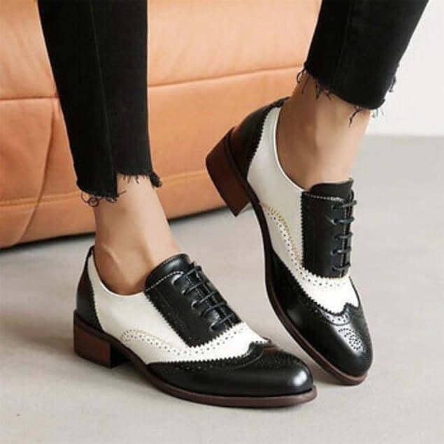 zapatos oxford bicolor mujer