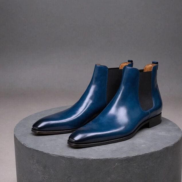 Mens Dress Boots Blue - Etsy