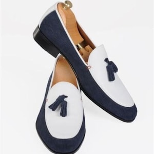 womens navy blue and white dress shoes Navy White Loafers Women