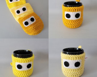 Yellow Ninja Mug Cozy & Coasters - BRIGHT YELLOW - Gold - Lemon - Freesia Sunshine