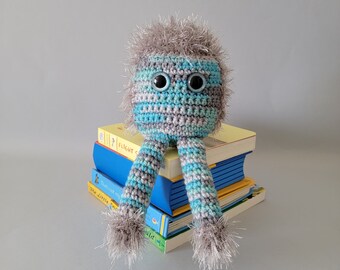 Icelandic Gray WatchU Sprite Plush- Grey Gray Blue Mint - Shelf Sitter - Study Buddy - Desk Pal - Office Buddy - Glitter Eyes