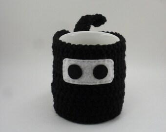 Ninja Mug Cozy & Coaster BLACK