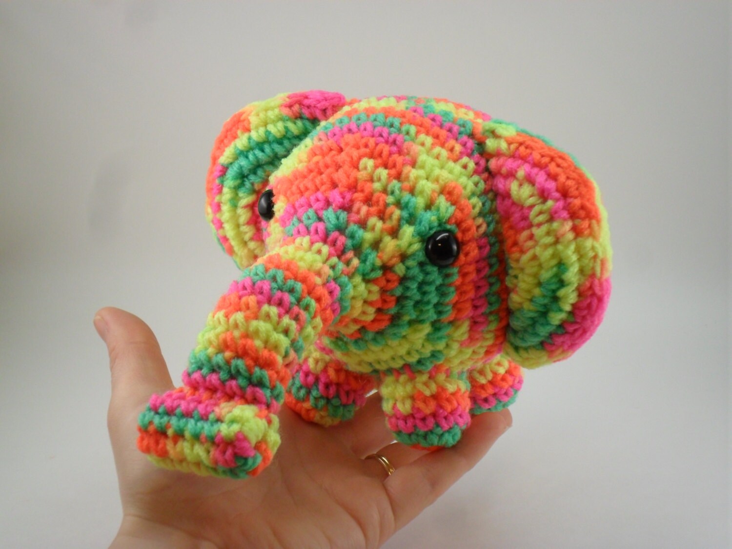 rainbow stuffed elephant