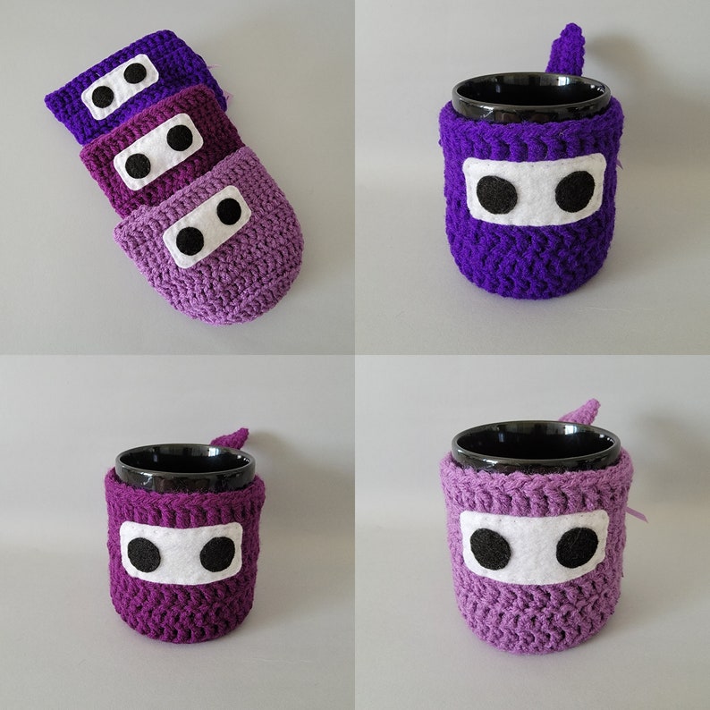 Purple Ninja Mug Cozy & Coaster Amethyst DARK ORCHID Medium Purple Magenta Purple Grape Plum image 1