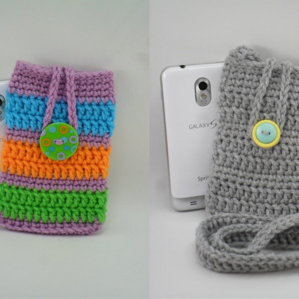 Digital Download PDF Crochet Pattern - Phone Cozy and Sling - DIY Coin Purse Pouch