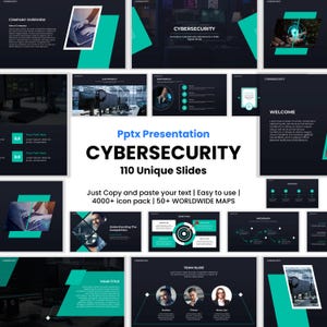 Cybersecurity PowerPoint with Editable World Maps | 110 Slides, 5000 Icons, 45 Colors | PPT for IT, Business & Global Strategy, templates