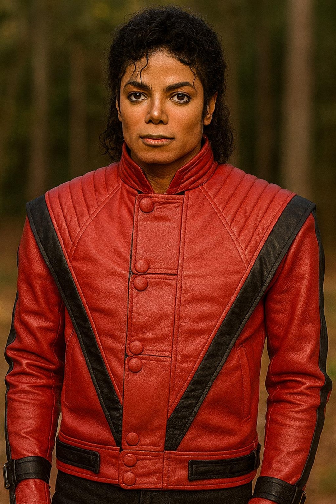 Michael Jackson Thriller Red Leather Jacket • Men's 80s Pop Icon