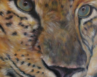 Leopard, wildlife, large cat, jungle, realism, canvas print of original oil painting