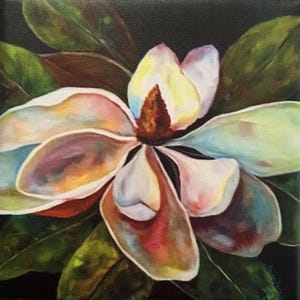 Magnolia flower southern canvas print small art