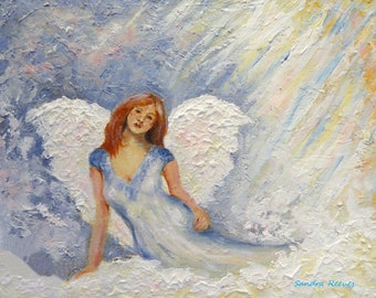 Angel, Spiritual, Heaven, Christian, Canvas print of original oil painting