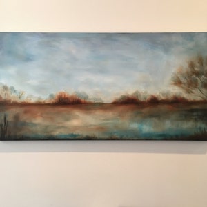 Landscape, original oil painting, large canvas, impressionism, trees
