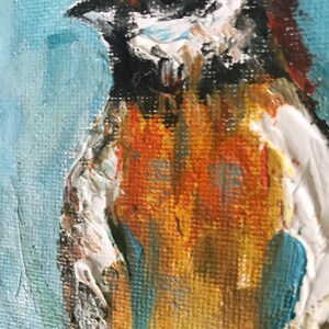 Birds, wildlife, animals, textured, palette knife art, print on canvas of original oil painting image 2