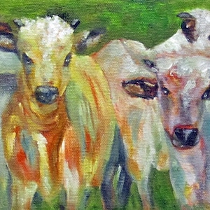 Cows, cattle, animals, herd, western, landscape, print on canvas of sold original oil painting