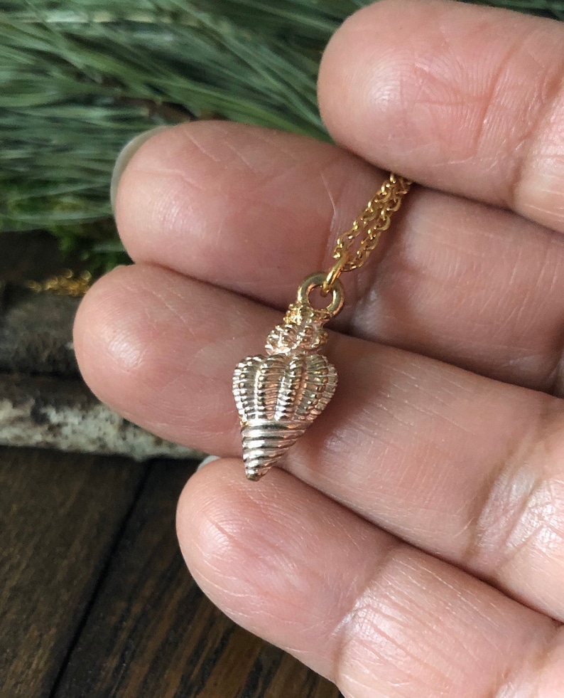 Beach Jewelry Golden Conch Shell Necklace