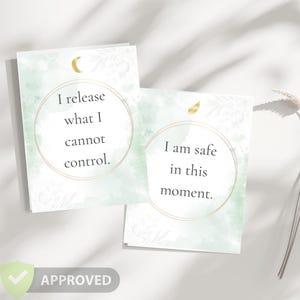 Calm and Anxiety Affirmation Cards | 6 Printable 3x4&quot; Cards | Mindfulness & Self-Care Tools | Instant Download | Mental Health Support