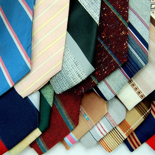 LOT 20 Pcs Silk Neckties Deco Stripe Abstract More Wear Quilting Craft Tie Lots 