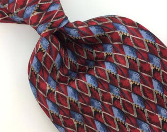 Cocktail Collection Tie Red Black Blue Diamonds Silk Necktie Euc Ties I7-889 qw Excellent Ties Corbata Krawatte Cravatta Cravate