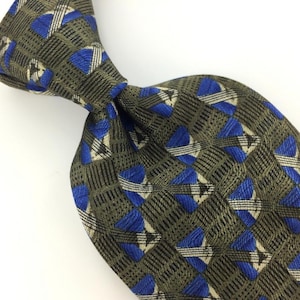 Hill Archer Striped White Gray Blue Silk Men Necktie I3-144 qw Excellent Vintage Corbata Krawatte Cravatta Cravate