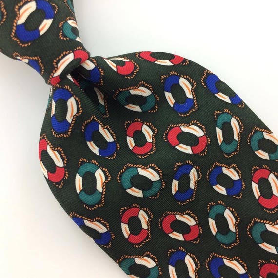 Gap Usa Tie Narrow Life Tube Ropes Green Red Blue Silk Necktie Mens Ties I10-175 Excellent ...