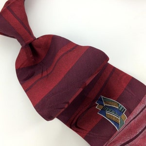 Palatina Us Maroon/Red Striped Deco Silk Short Necktie #I2-488 qw Ties Excellent Vintage Corbata Krawatte Cravatta Cravate