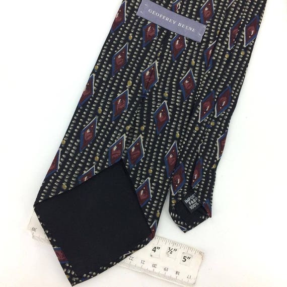 Geoffrey Beene Usa Tie Diamonds Dots Black Brown … - image 3