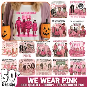 50+ Pink Halloween Png Bundle, On Wednesdays We Wear Pink Png Bundle, Halloween Boo Png, Mean Girls Png, Boo Book Png, Cute Pink Ghost Png