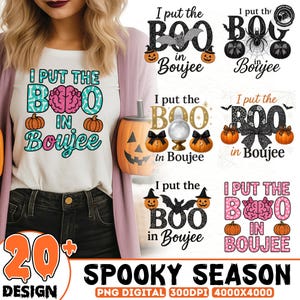 20+ Ghost Png Bundle, I Put The Boo in Boujee Ghost Png Bundle, Spooky Season Png, Spooky Png, Witch Png, Pumpkin Png