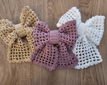 Patrón de lazo de encaje a crochet / PDF de lazo de crochet fácil / Lazo para el cabello DIY para principiantes, adorno para regalo, accesorio para bebé / Términos de EE. UU.