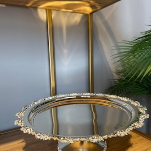 Handmade Tarnish-Free Silver Plated Serving Tray: Elegant Coffee & Tea Decor