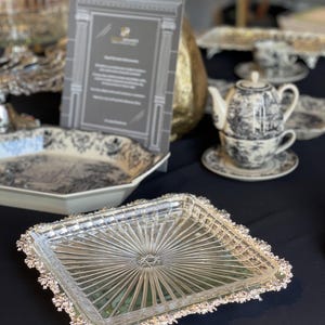 Handmade Silver Plated Coffee Serving Tray: Elegant Tea Time Decor