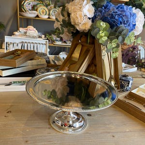 Silver Plated Pedestal Serving Stand: Elegant Table Centerpiece