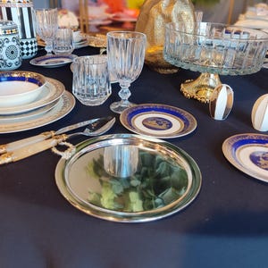 Handmade Tarnish-Free Silver Plated Serving Tray: Coffee, Tea & Snacks