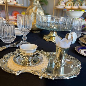 Handmade Silver Plated Serving Tray: Elegant Coffee & Tea Decor