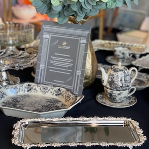 Handmade Silver Plated Coffee Cup & Cookie Tray: Elegant Tea Service
