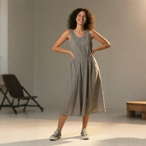 french grey dress Clothing Dresses French Grey Fitted Mini Dress with Voluminous Skirt