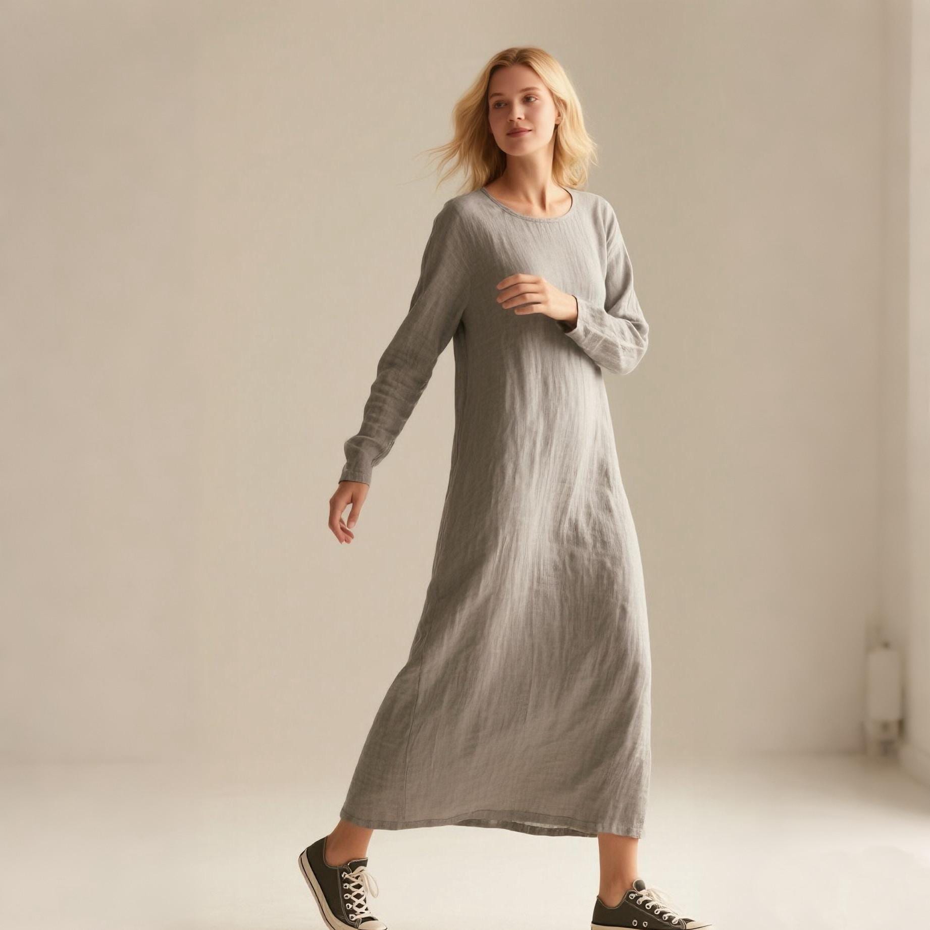 Linen Maxi Dress White Linen Dress Long Sleeve Women Cotton Linen Dress Organic Cotton Long Dress - Etsy Linen Maxi Dress White Linen Dress Long Sleeve Women Cotton Linen Dress Organic Cotton Long Dress - Etsy
