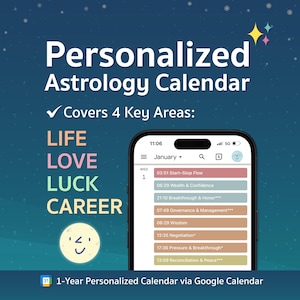 Calendario astrológico personalizado: pronóstico para un año a través de Google Calendar / Planificador de horóscopo diario