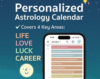 Personalized Astrology Calendar – 1-Year Forecast via Google Calendar | Daily Horoscope Planner
