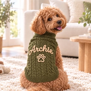 Personalized Dog Sweater With Name,Custom Puppy Jumper,Embroidered Pet Jumper,Cute Small Dog Sweater,Gift For Pet Lovers,New Puppy gifts