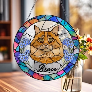 Custom Pet Portrait Stained Glass Suncatcher,Stained Glass Dog Memorial,Dog Memorial Gift, Sympathy Gifts,Stained glass dog,Christmas gift