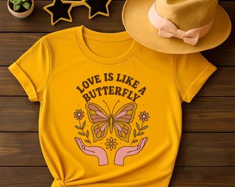 Dolly Parton Inspired Girls T-shirt, Love is Like a Butterfly, Children's Tee, Country Music Kids Clothes, Gift for Her