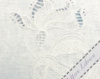 Whitework Cyclamen Embroidery Pattern