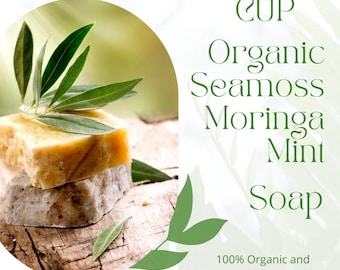 Seamoss + Moringa Glow Zeep | Biologische kruidenzeep | Detox, hydratatie en verheldering | Natuurlijke huidverzorgingsreep
