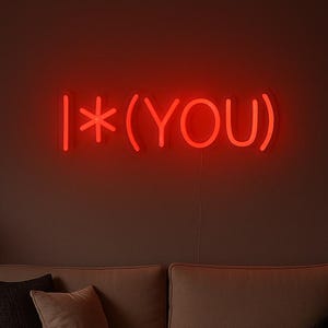 Funny Neon Sign “I*(YOU)” – Modern LED Wall Art for Living Room & Bedroom Decor