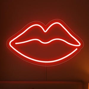 Neon Lips Sign for Bedroom Wall Decor – Sexy LED Neon Wall Art for Aesthetic Room or Salon