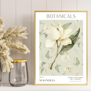 Magnolia Botanical Print | Vintage Floral Wall Art | Digital Download | French Country Decor | Botanical Collection No. 1