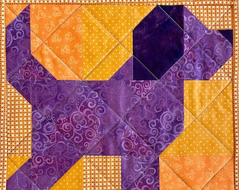 Puppy Nine-Patch Patchwork Quilt Block Pattern