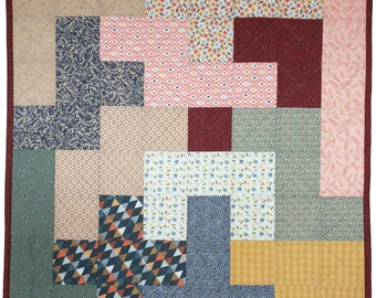 Pentomino Puzzle Patchwork Quilt Block Pattern